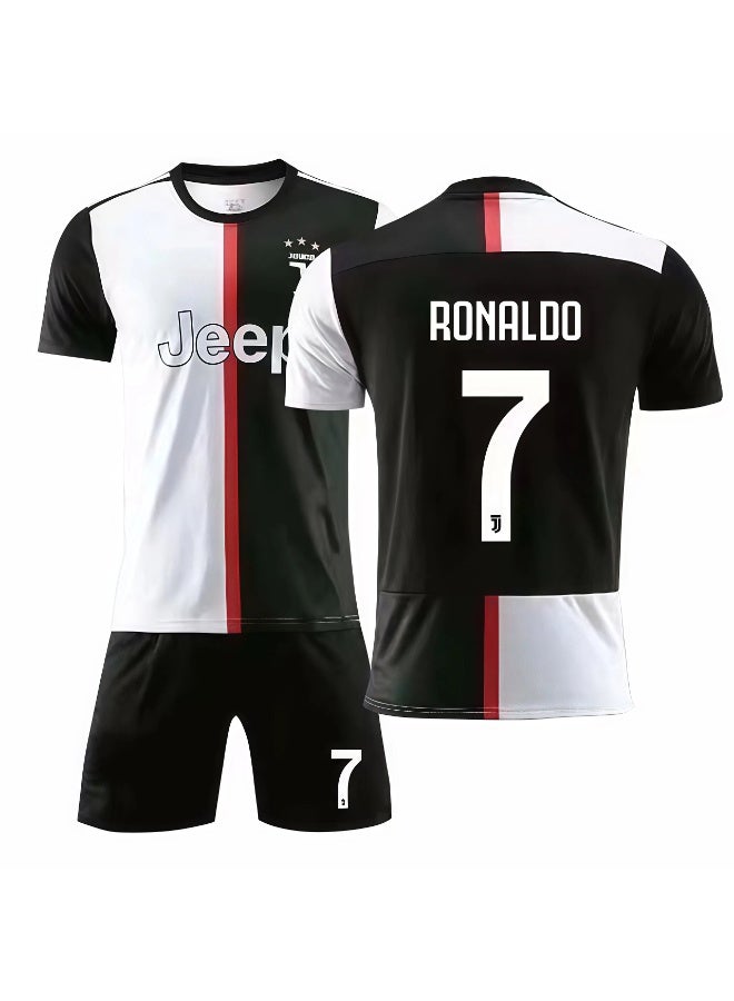 Juventus 2019-2020 Juventus retro football uniform #7 RONALDO football jersey shorts suit children's size and adult size gifts for fans and friends - Image 1